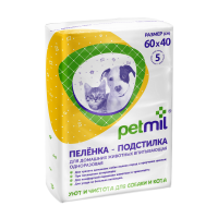 Petmil Пеленка впитывающая одноразовая 60*40 см.